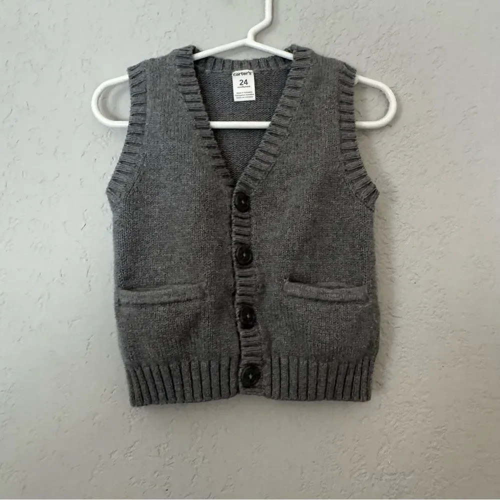Carter's Gray Knit Sweater Vest